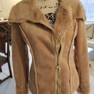 Faux suede zip jacket size small